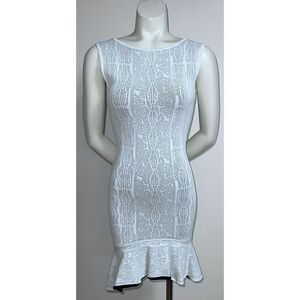 BCBG MAXAZRIA Faye Jacquard Dress ( Size XS) Self Contrast Lace Jacquard